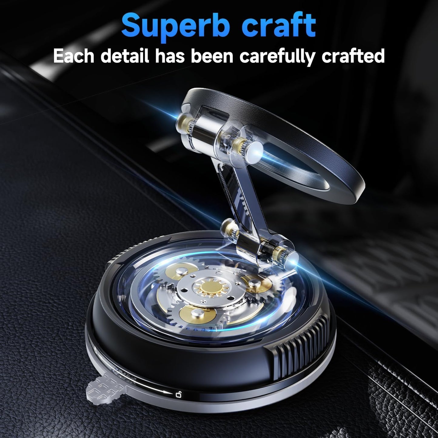 Magnetic Vacuum Phone Holder with 360° Rotation & Powerful Suction